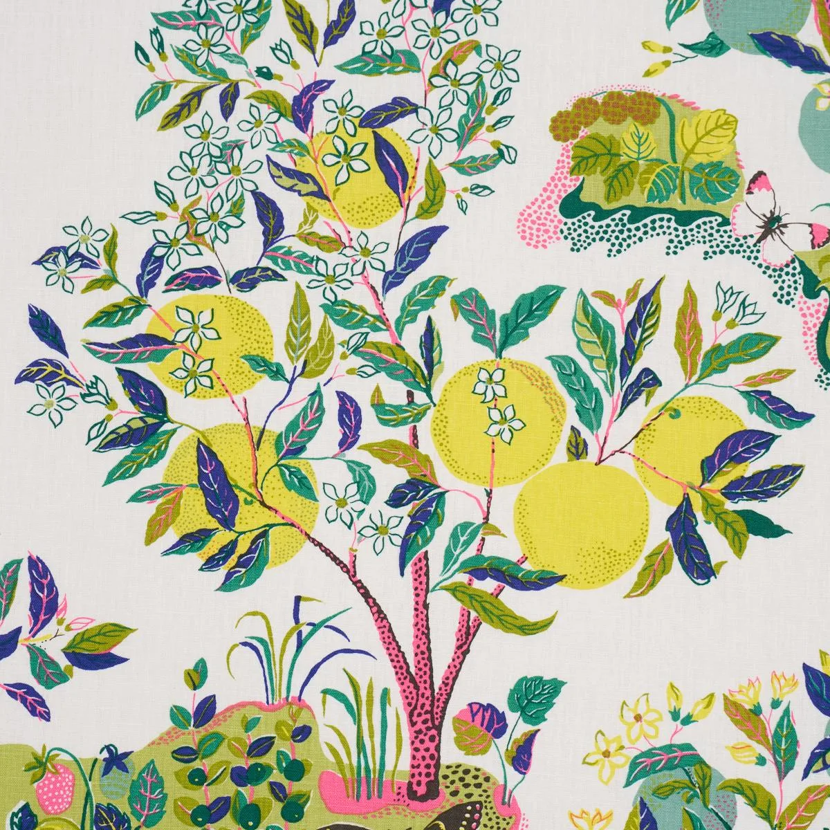 Schumacher 175762 Citrus Garden Lime fabric swatch