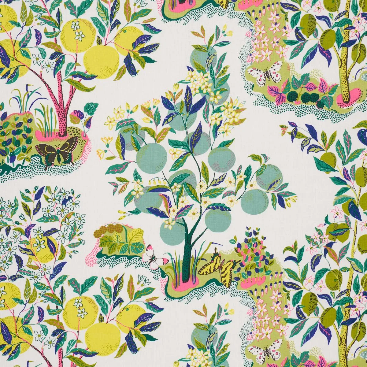 Schumacher 175762 Citrus Garden Lime fabric swatch