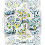 Schumacher 175761 Citrus Garden Pool fabric swatch
