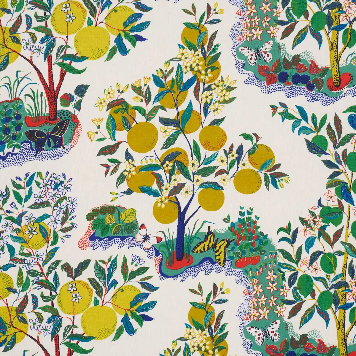 Schumacher 175760 Citrus Garden Primary fabric swatch