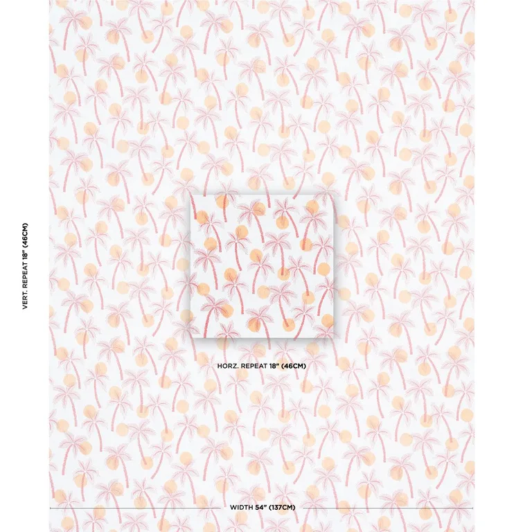 Schumacher 181010 Clarabella Palm Indoor/Outdoor Citrus fabric swatch