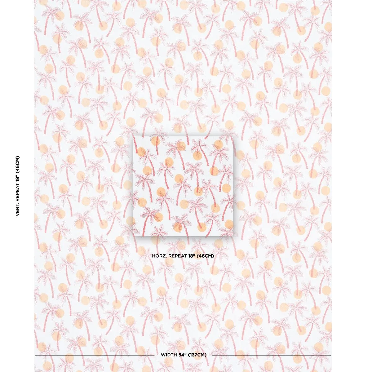 Schumacher 181010 Clarabella Palm Indoor/Outdoor Citrus fabric swatch