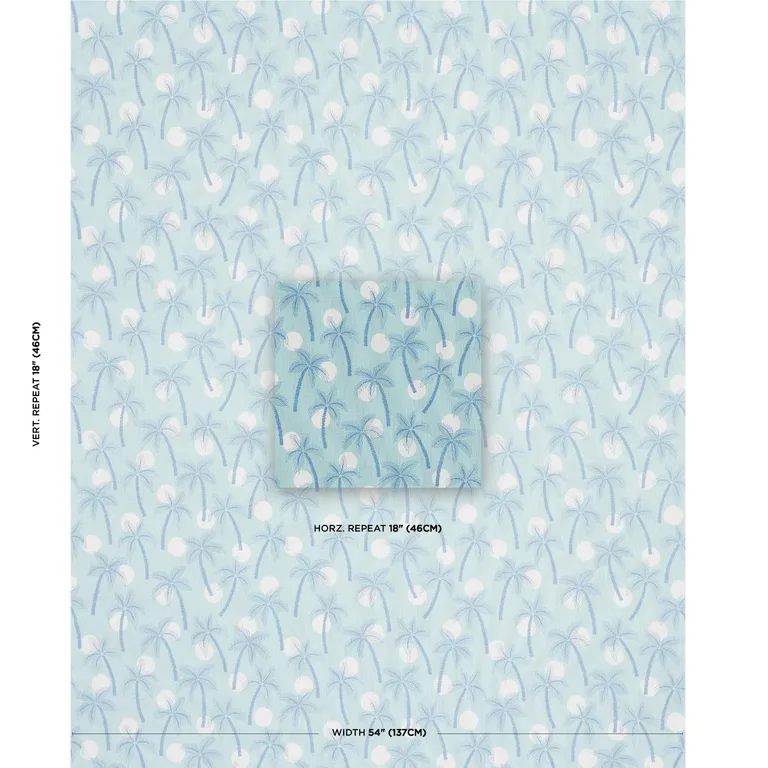 Schumacher 181012 Clarabella Palm Indoor/Outdoor Pool fabric swatch