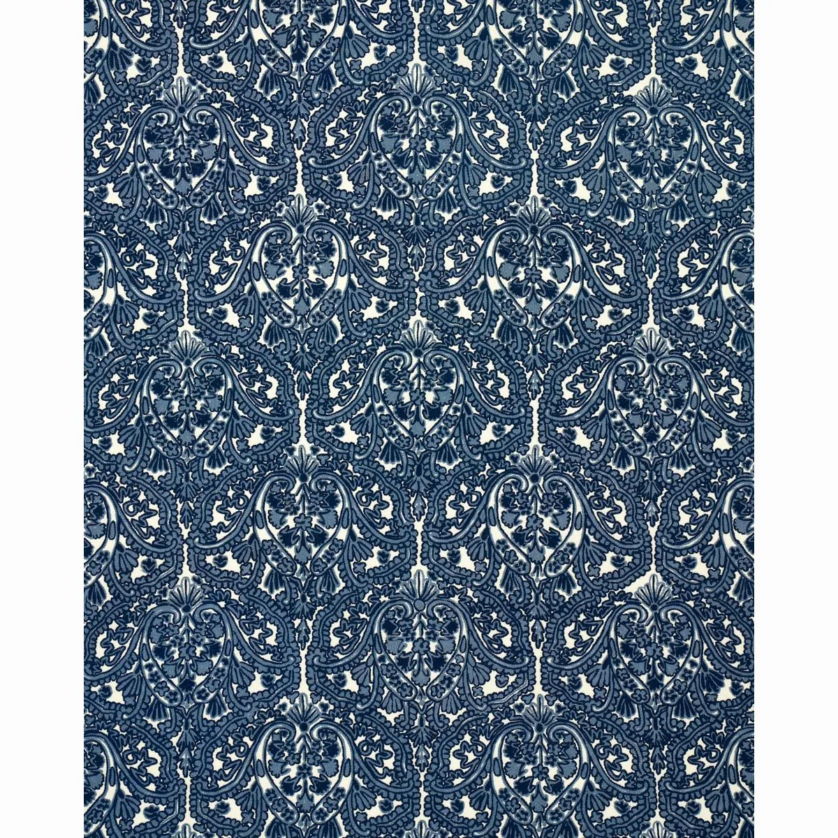 Schumacher 64310 Claremont Crewel Embroidery Delft fabric swatch