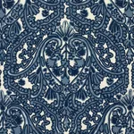 Schumacher 64310 Claremont Crewel Embroidery Delft fabric swatch