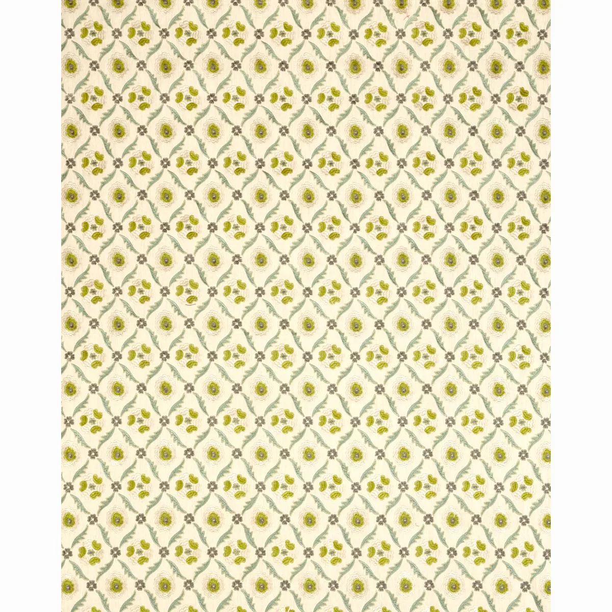 Schumacher 65741 Claremont Embroidery Chartreuse fabric swatch