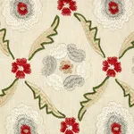 Schumacher 65740 Claremont Embroidery Crimson fabric swatch