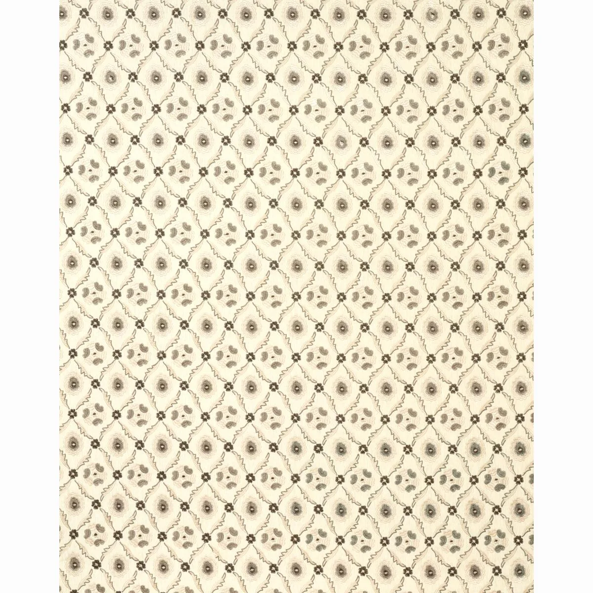 Schumacher 65743 Claremont Embroidery Grisaille fabric swatch
