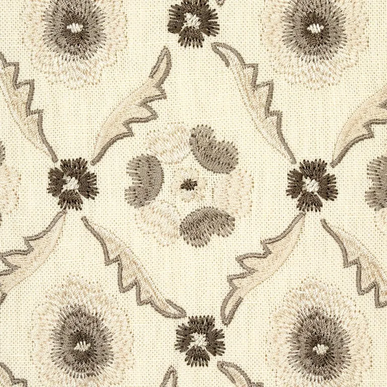 Schumacher 65743 Claremont Embroidery Grisaille fabric swatch