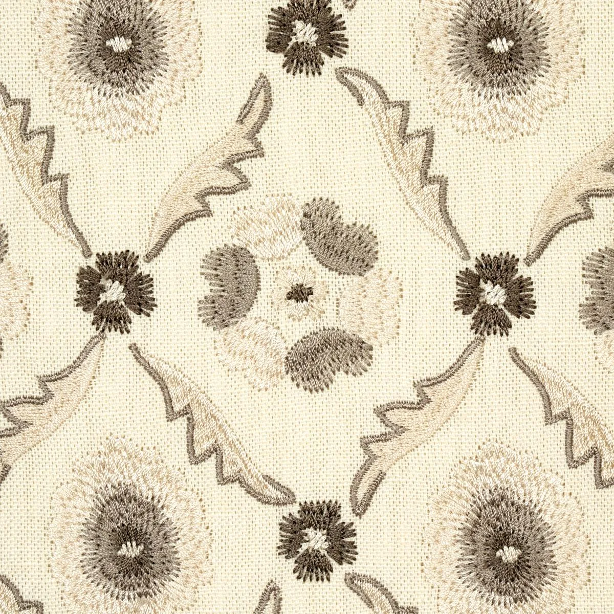 Schumacher 65743 Claremont Embroidery Grisaille fabric swatch