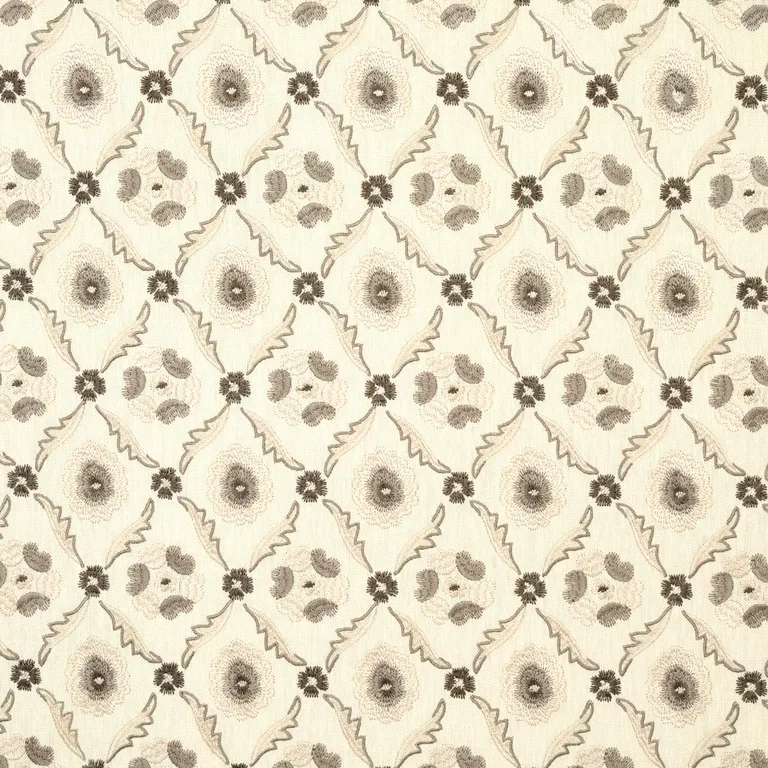 Schumacher 65743 Claremont Embroidery Grisaille fabric swatch