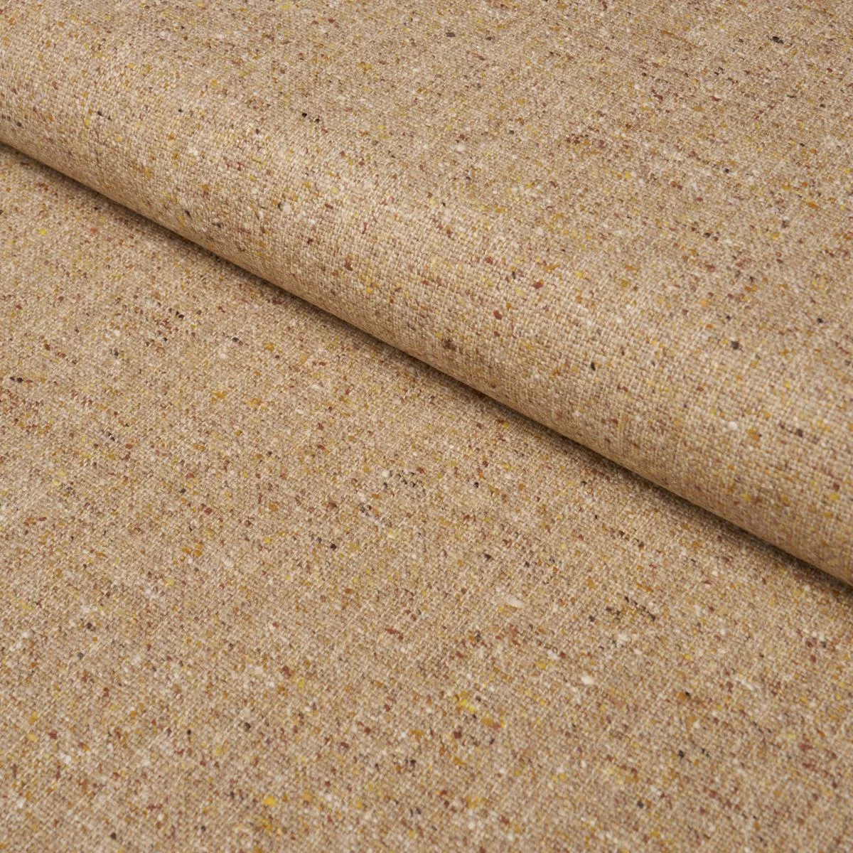 Schumacher 87312 Clarke Donegal Wool Blend Beige fabric swatch