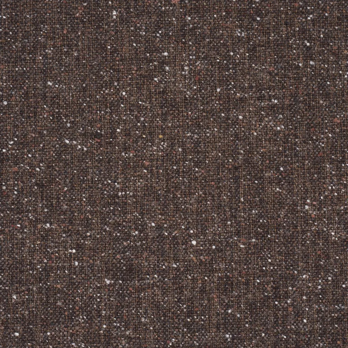 Schumacher 87313 Clarke Donegal Wool Blend Dark Brown fabric swatch