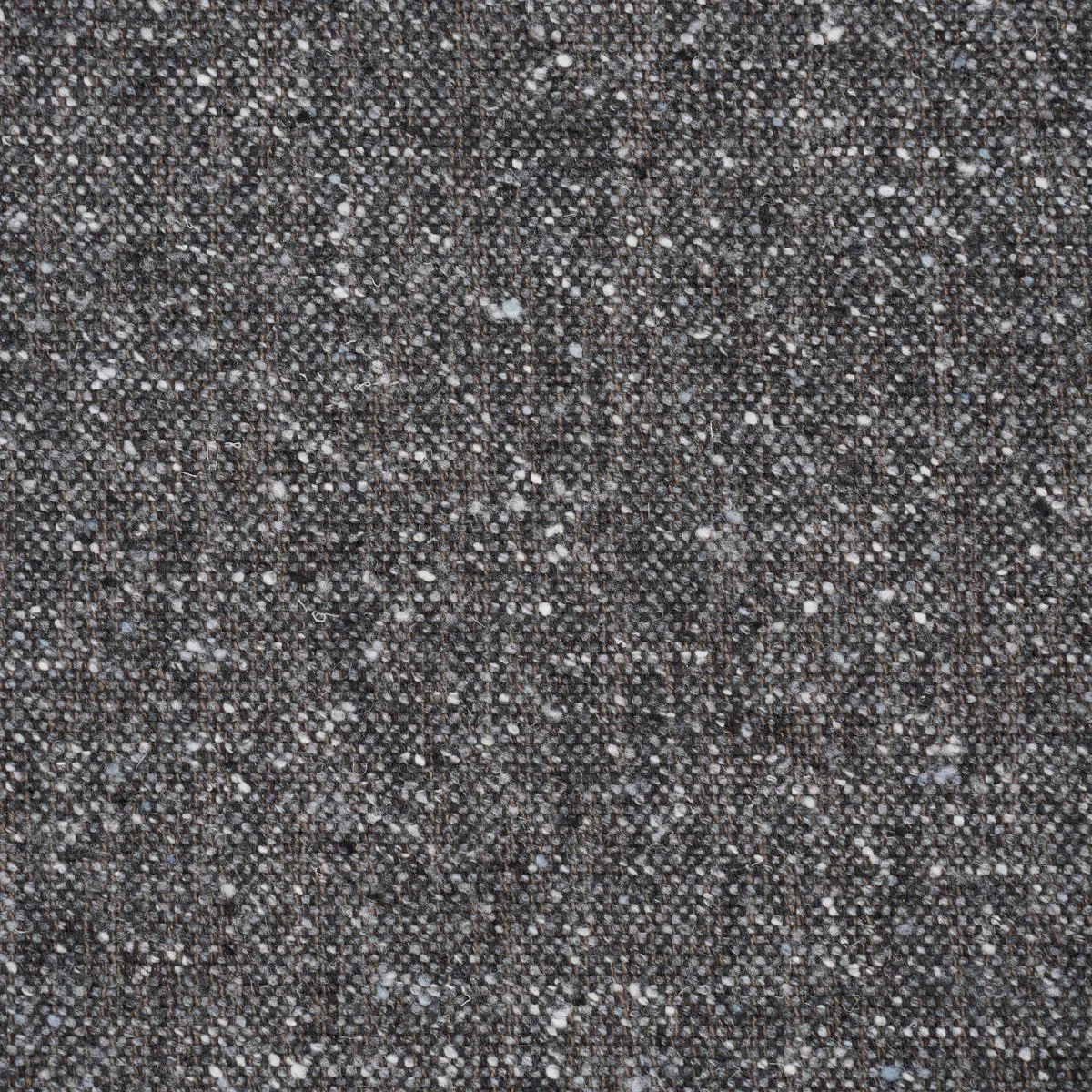 Schumacher 87314 Clarke Donegal Wool Blend Dark Grey fabric swatch