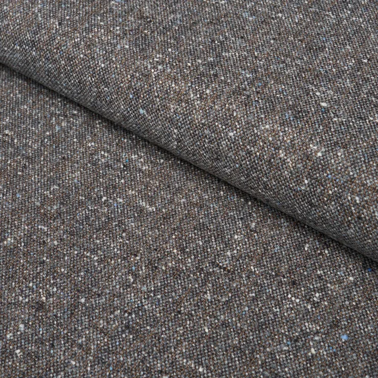 Schumacher 87314 Clarke Donegal Wool Blend Dark Grey fabric swatch