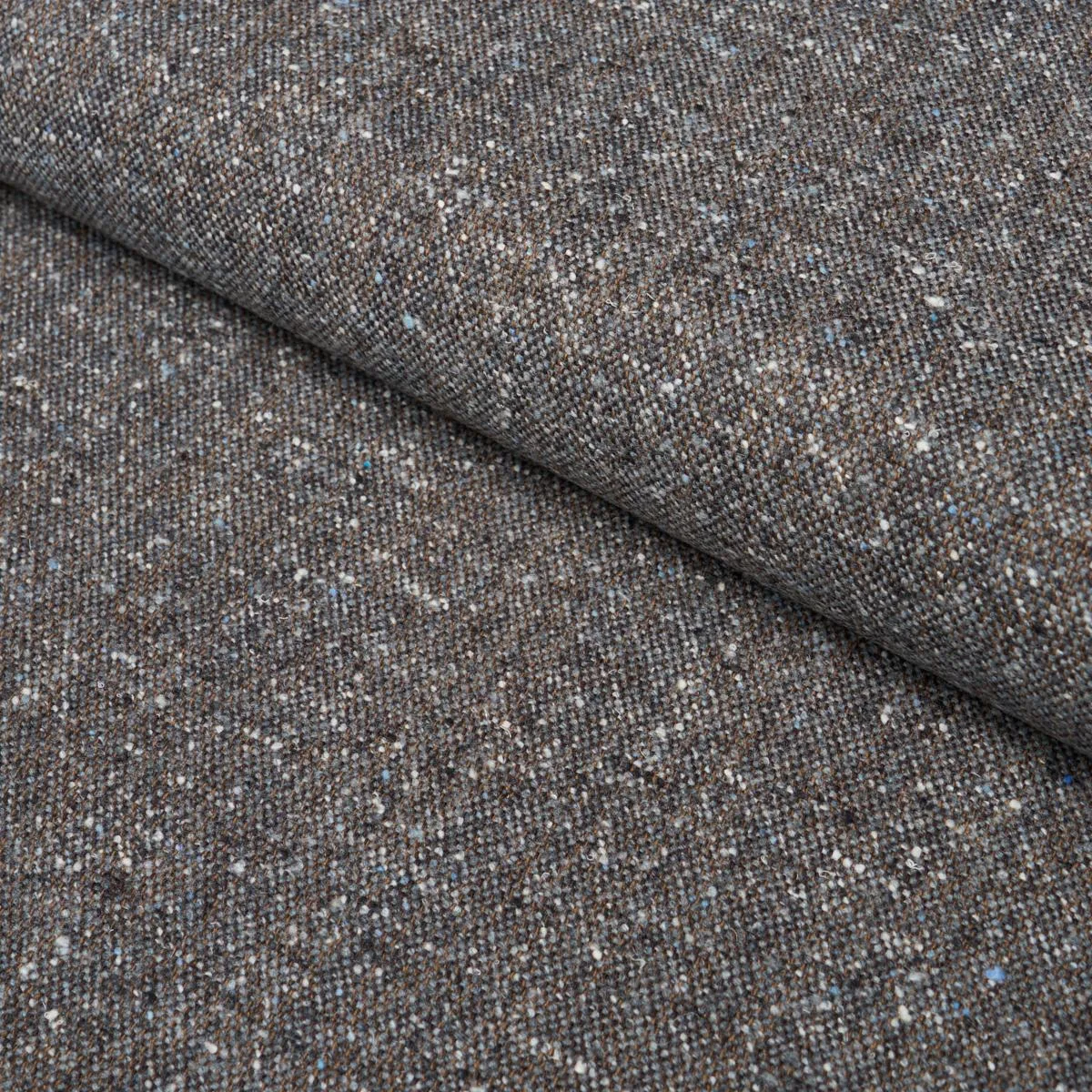 Schumacher 87314 Clarke Donegal Wool Blend Dark Grey fabric swatch
