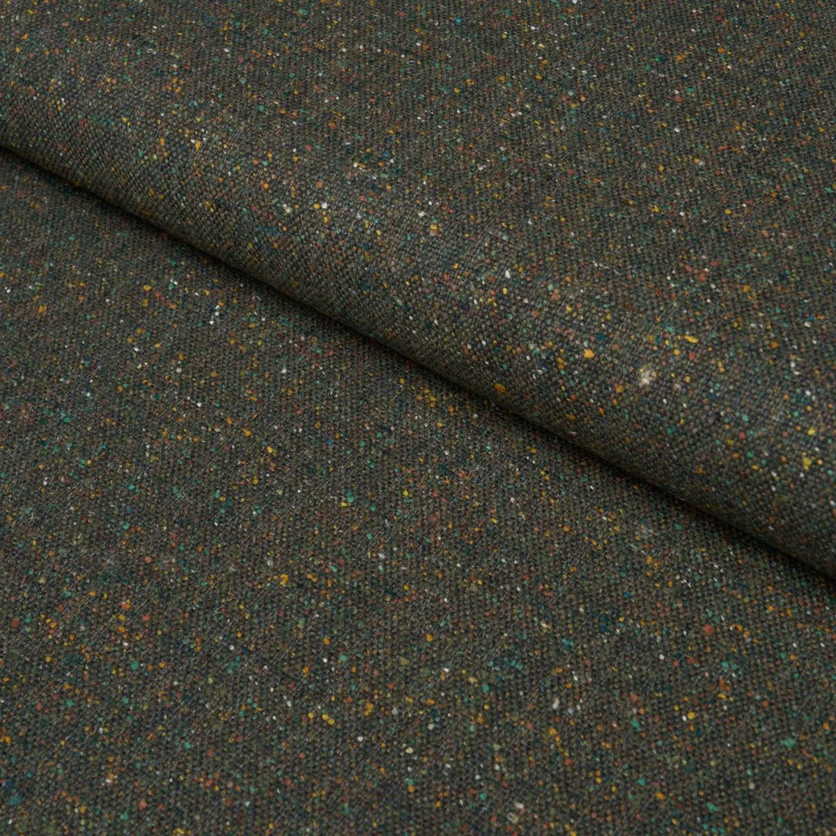Schumacher 87317 Clarke Donegal Wool Blend Green fabric swatch