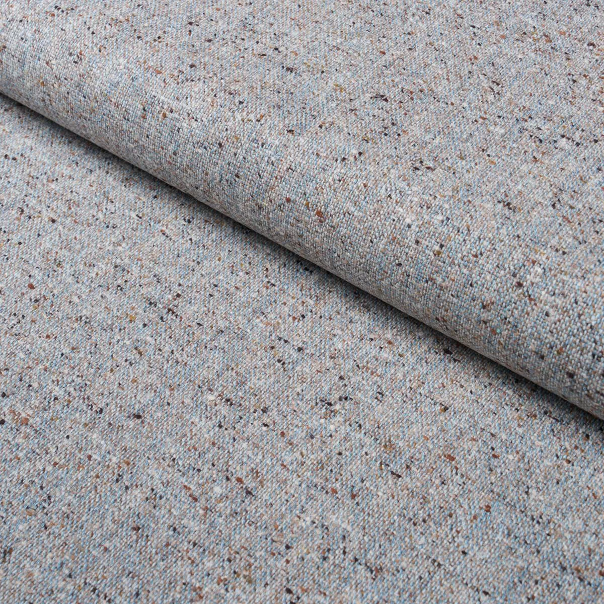 Schumacher 87315 Clarke Donegal Wool Blend Light Blue fabric swatch