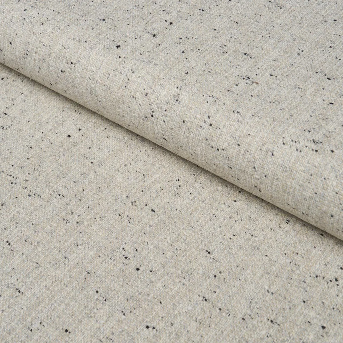 Schumacher 87310 Clarke Donegal Wool Blend Light Grey fabric swatch