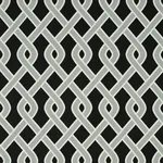 Schumacher 79571 Cleo Trellis Indoor/Outdoor Black fabric swatch