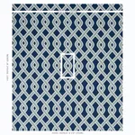 Schumacher 79570 Cleo Trellis Indoor/Outdoor Blue fabric swatch