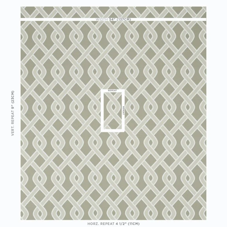 Schumacher 79572 Cleo Trellis Indoor/Outdoor Neutral fabric swatch