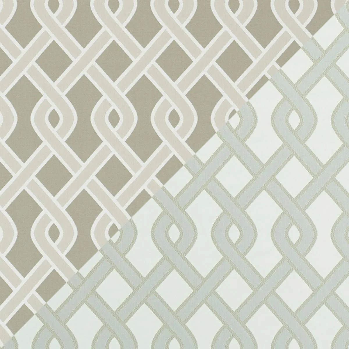 Schumacher 79572 Cleo Trellis Indoor/Outdoor Neutral fabric swatch