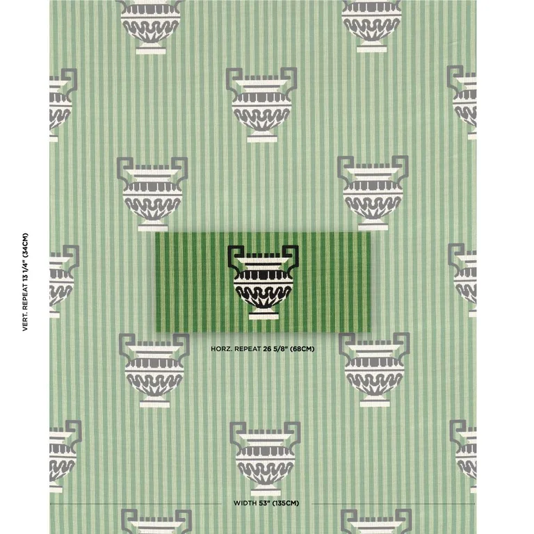 Schumacher 82140 Clermont éPinglé Green fabric swatch