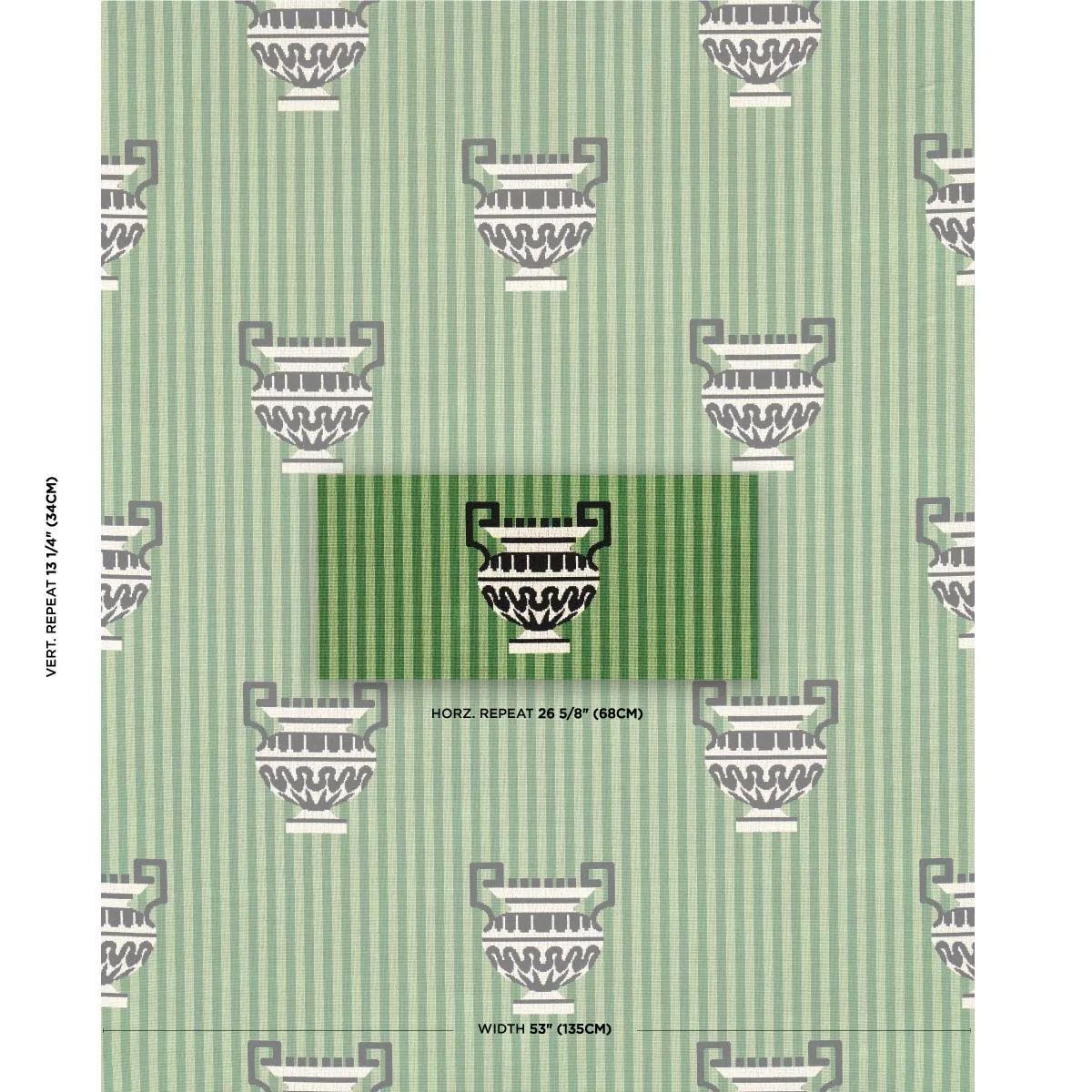 Schumacher 82140 Clermont éPinglé Green fabric swatch