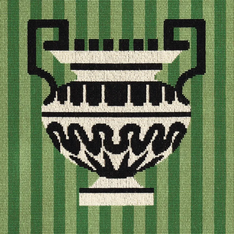 Schumacher 82140 Clermont éPinglé Green fabric swatch