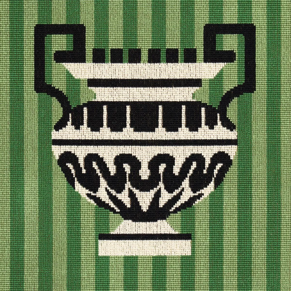 Schumacher 82140 Clermont éPinglé Green fabric swatch