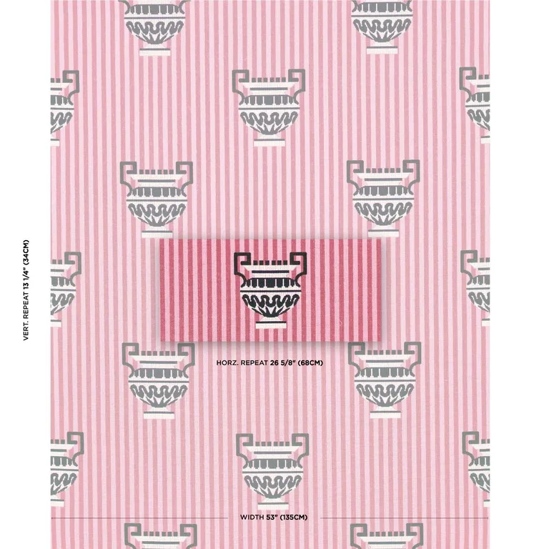 Schumacher 82142 Clermont éPinglé Pink fabric swatch