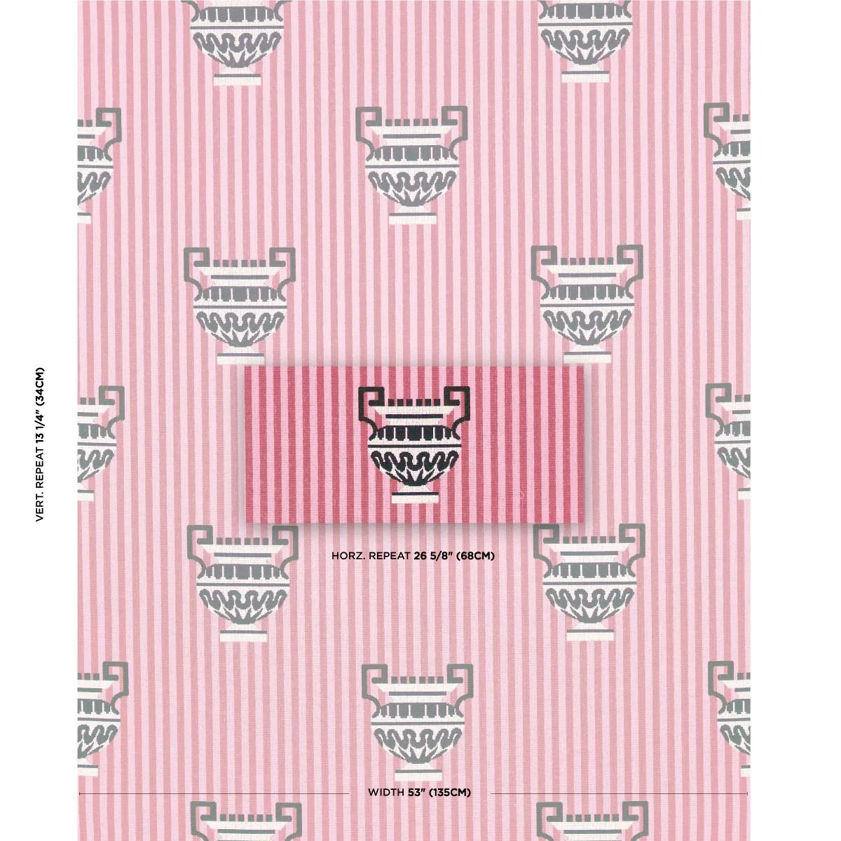Schumacher 82142 Clermont éPinglé Pink fabric swatch