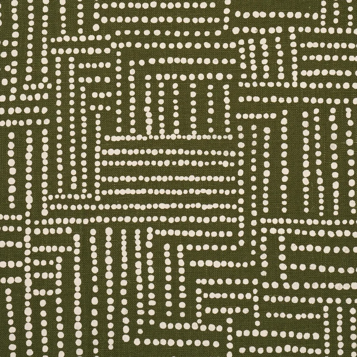 Schumacher 182580 Coco Hand Screen Print Palm Tree Green fabric swatch