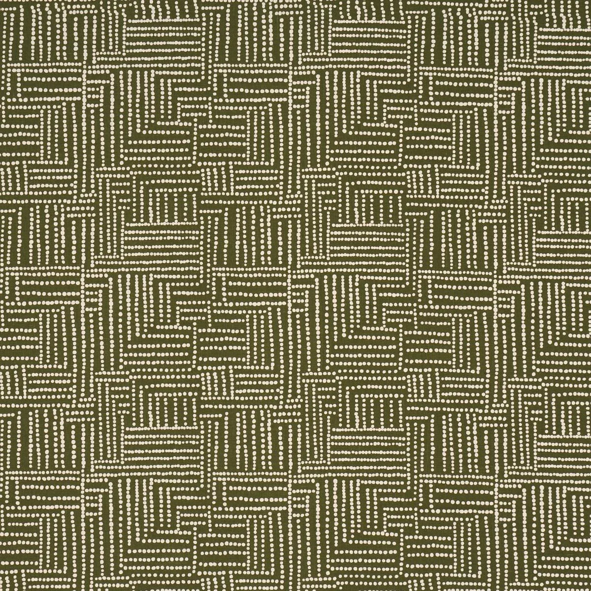 Schumacher 182580 Coco Hand Screen Print Palm Tree Green fabric swatch