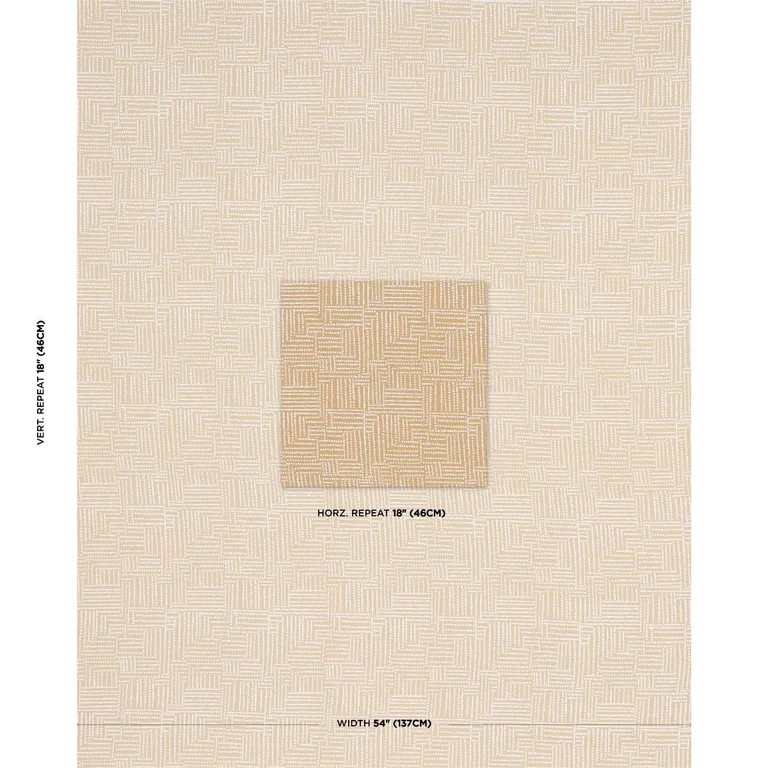 Schumacher 182581 Coco Hand Screen Print Sunbleached Ochre fabric swatch