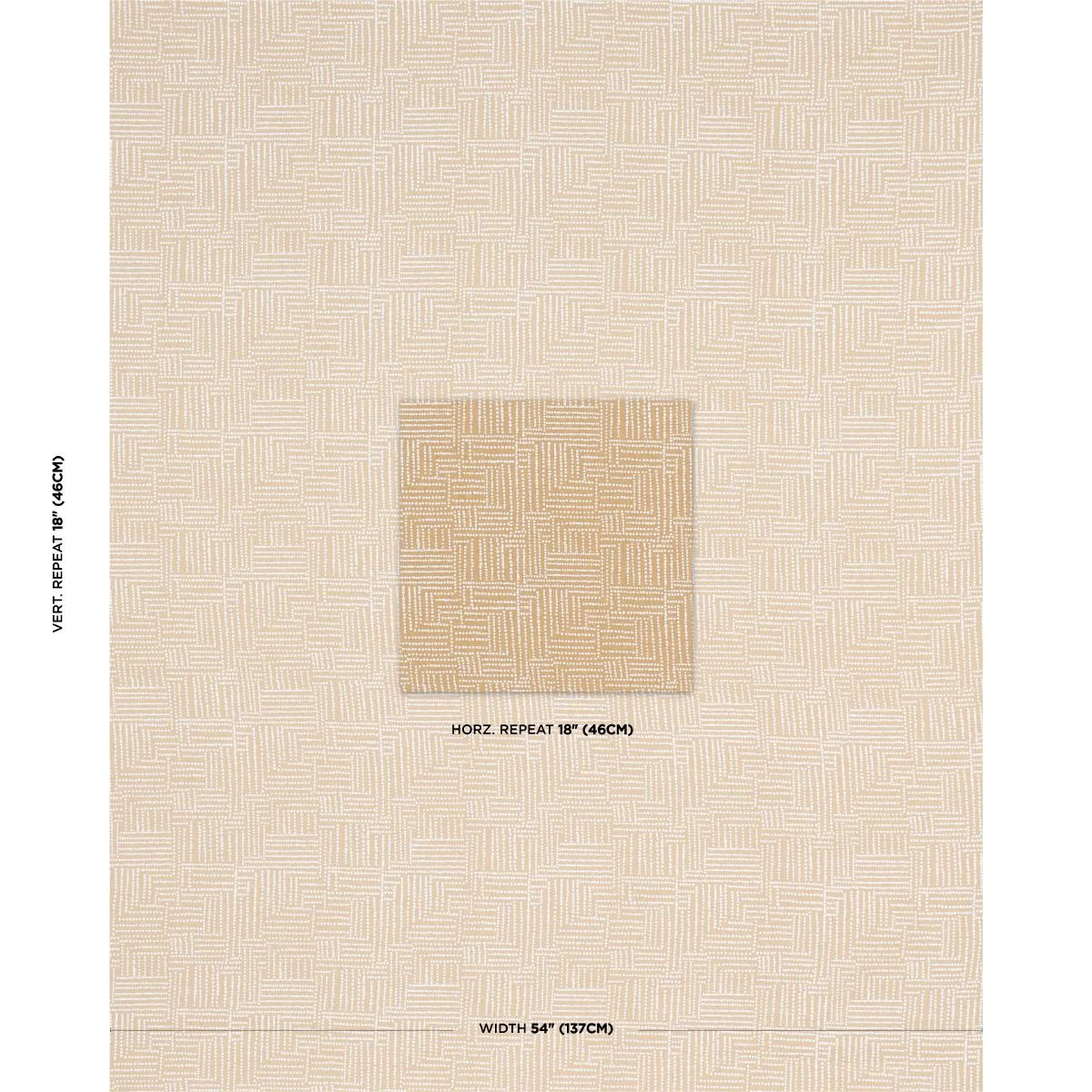 Schumacher 182581 Coco Hand Screen Print Sunbleached Ochre fabric swatch