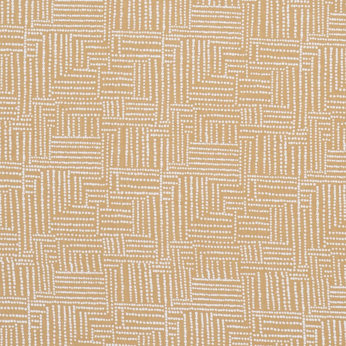 Schumacher 182581 Coco Hand Screen Print Sunbleached Ochre fabric swatch