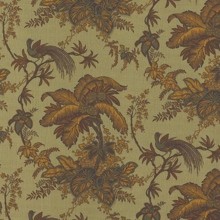 Schumacher 171112 Coconut Grove Spruce fabric swatch