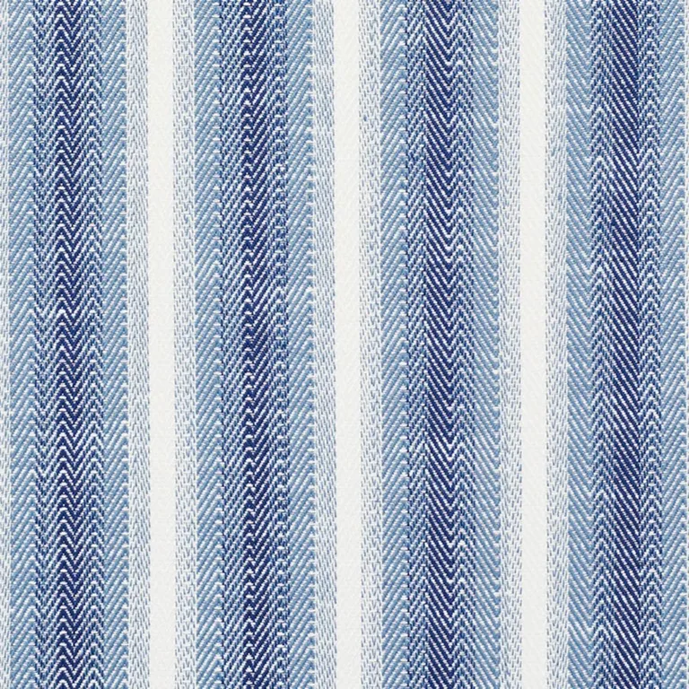 Schumacher 76660 Colada Stripe Indoor/Outdoor Blue fabric swatch