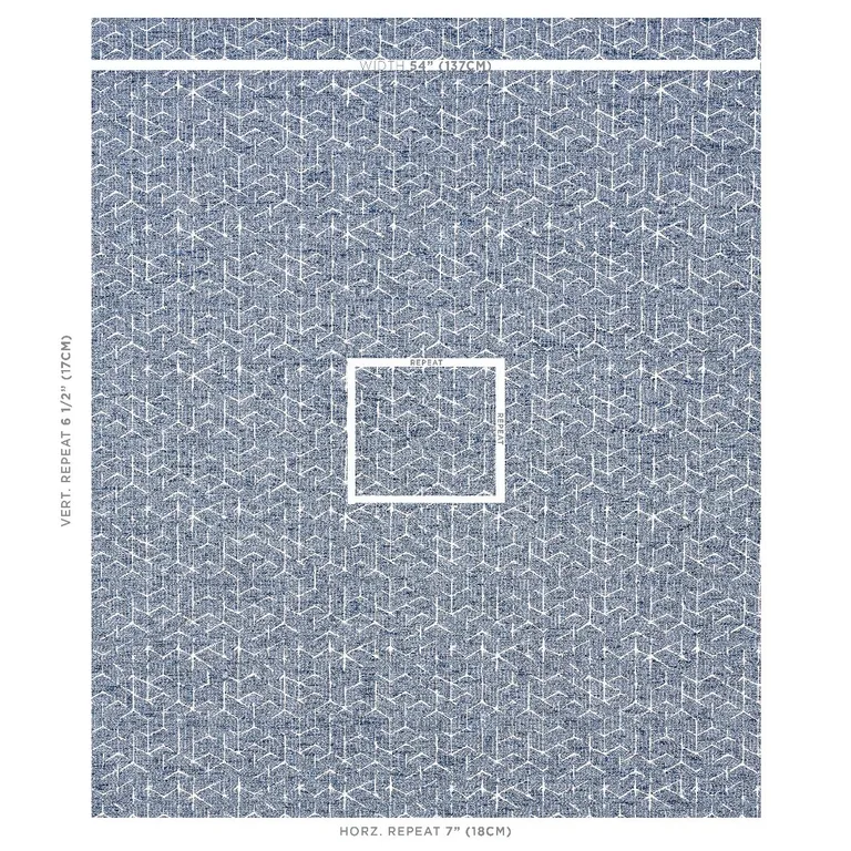 Schumacher 80120 Coleridge Jacquard Blue fabric swatch
