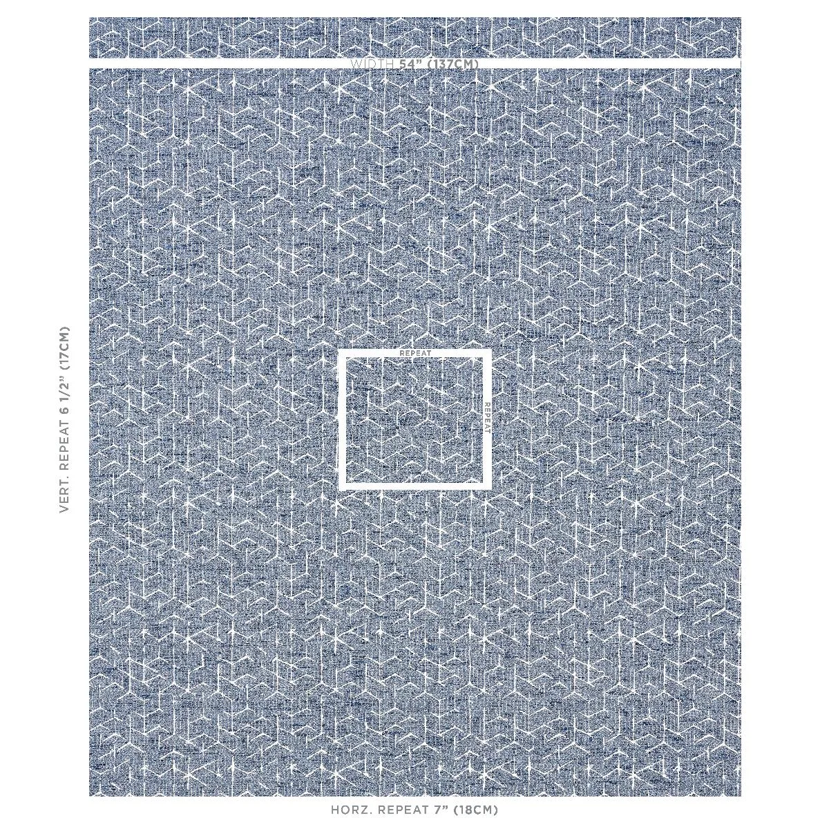 Schumacher 80120 Coleridge Jacquard Blue fabric swatch