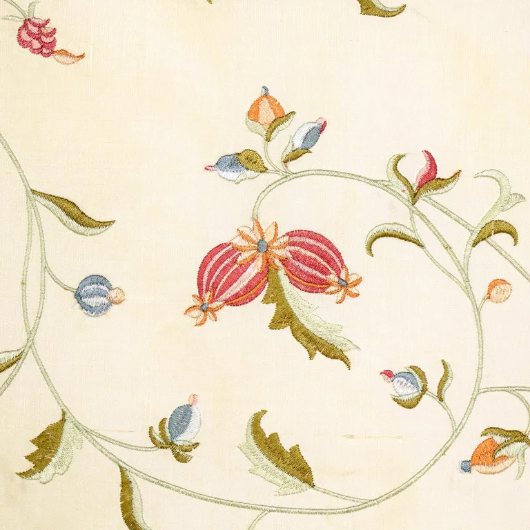Schumacher 22710 Colette Embroidery Rose fabric swatch