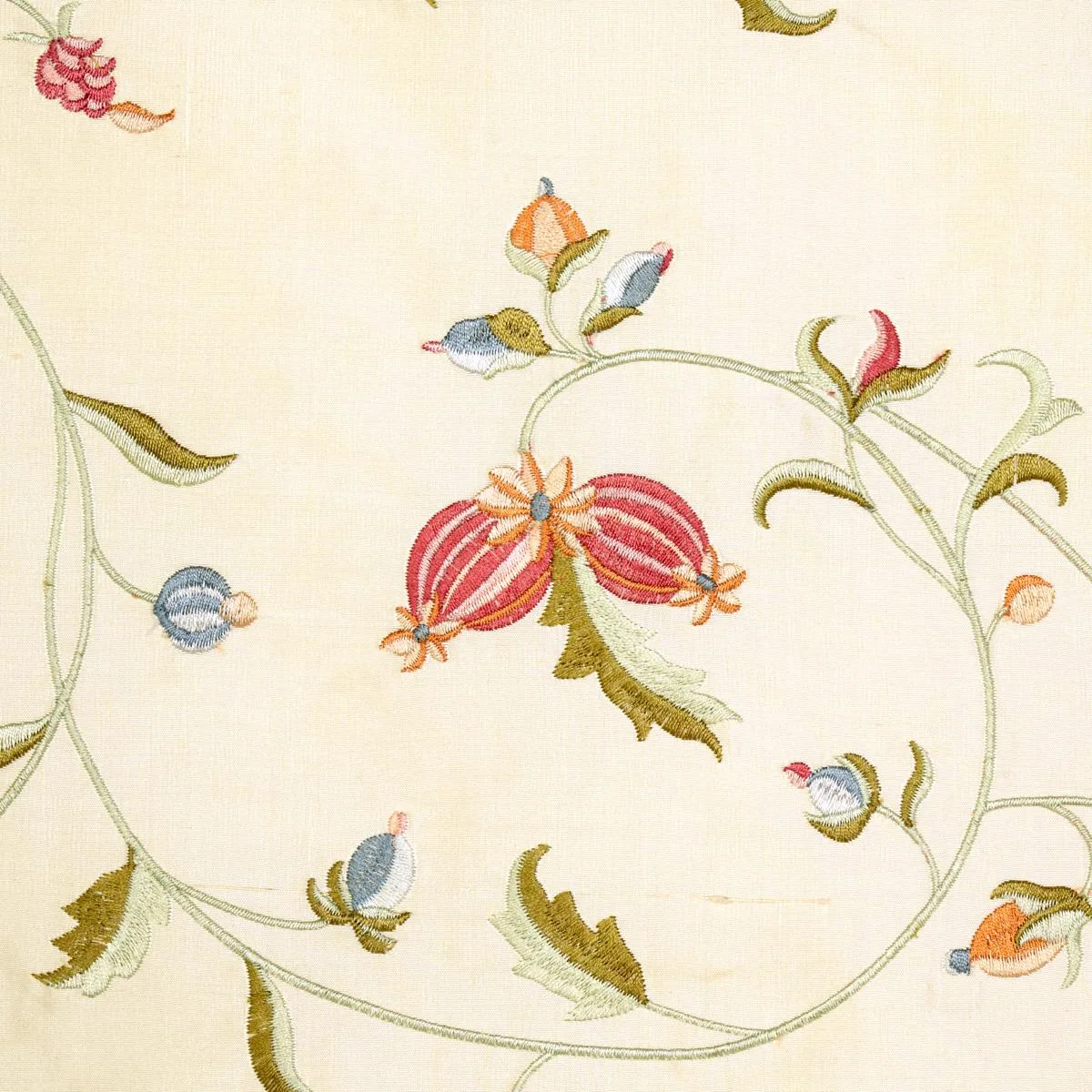 Schumacher 22710 Colette Embroidery Rose fabric swatch