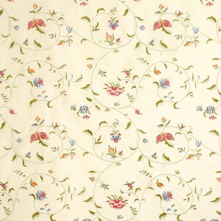 Schumacher 22710 Colette Embroidery Rose fabric swatch