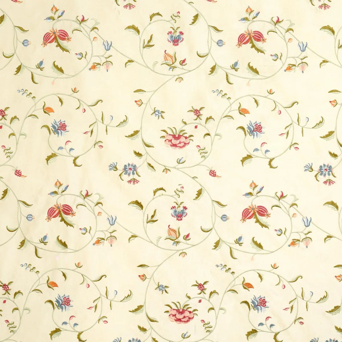 Schumacher 22710 Colette Embroidery Rose fabric swatch