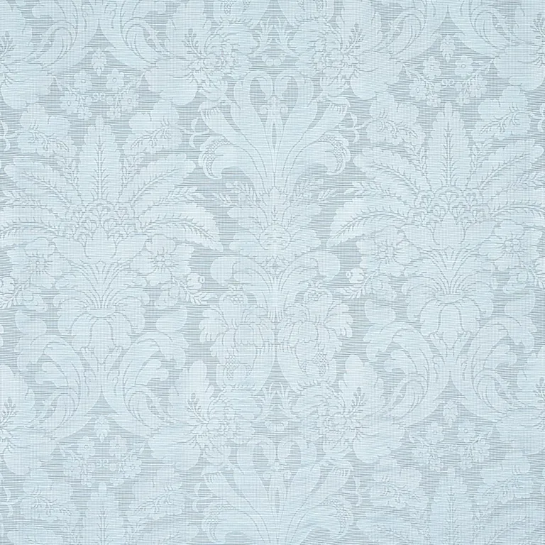 Schumacher 69144 Colette Linen/Silk Damask Chambray fabric swatch