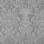 Schumacher 69143 Colette Linen/Silk Damask Charcoal fabric swatch