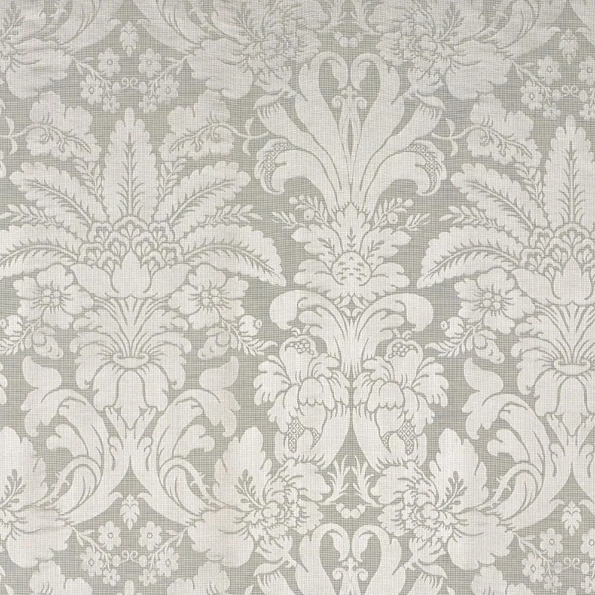Schumacher 69141 Colette Linen/Silk Damask Dove fabric swatch