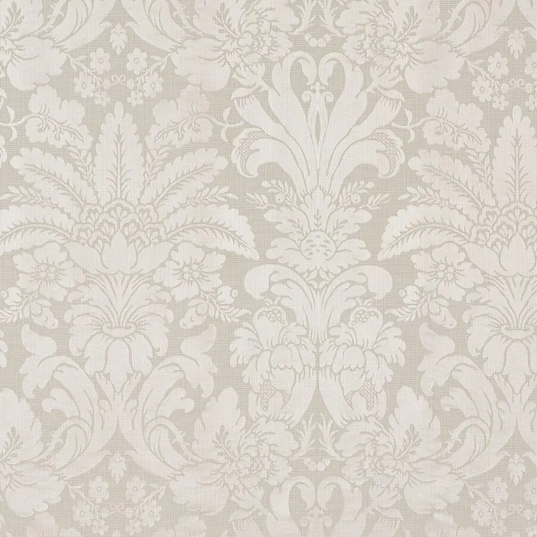 Schumacher 69140 Colette Linen/Silk Damask Linen fabric swatch